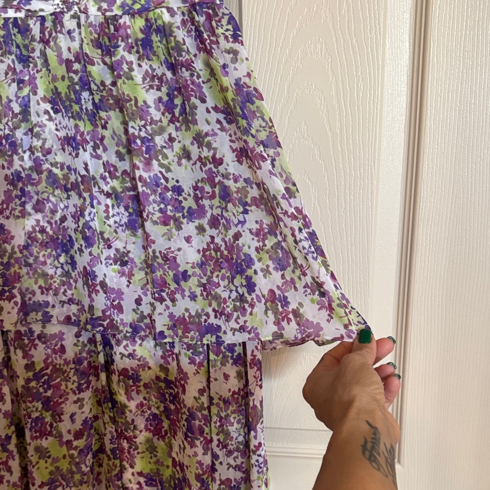 Aidan by Aidan Mattox purple and green Floral Maxi Dress- - Picture 6 of 16
